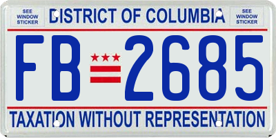 DC license plate FB2685