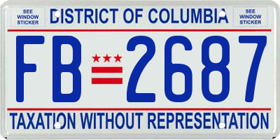 DC license plate FB2687