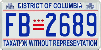 DC license plate FB2689