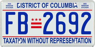 DC license plate FB2692