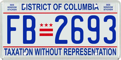 DC license plate FB2693