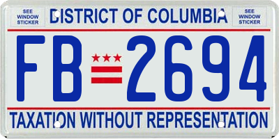 DC license plate FB2694