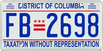 DC license plate FB2698