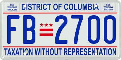 DC license plate FB2700