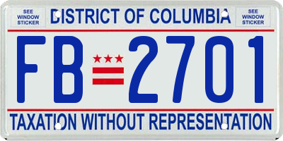 DC license plate FB2701