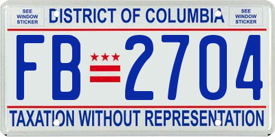 DC license plate FB2704