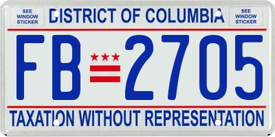 DC license plate FB2705