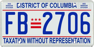 DC license plate FB2706