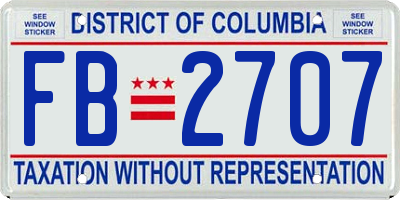 DC license plate FB2707