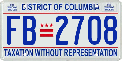 DC license plate FB2708