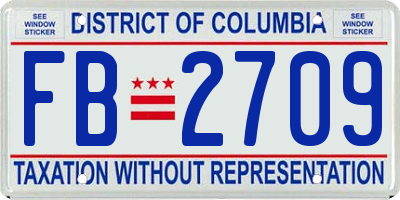 DC license plate FB2709