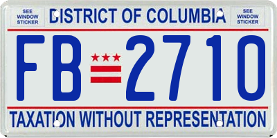 DC license plate FB2710