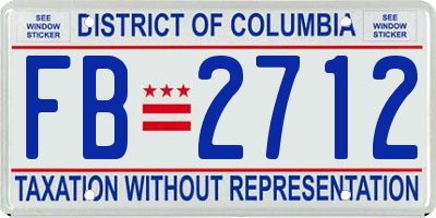 DC license plate FB2712