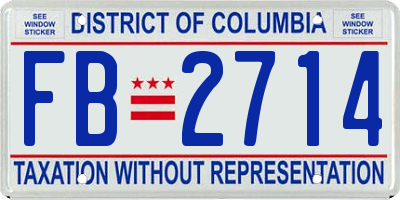 DC license plate FB2714