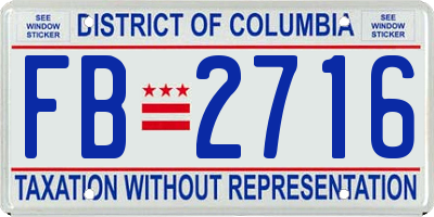 DC license plate FB2716