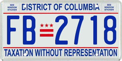 DC license plate FB2718