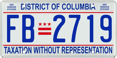 DC license plate FB2719