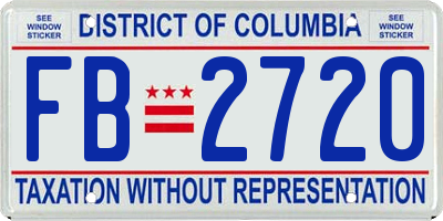 DC license plate FB2720