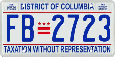 DC license plate FB2723