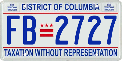 DC license plate FB2727