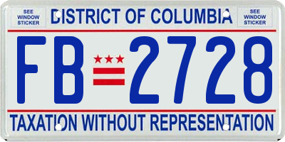 DC license plate FB2728