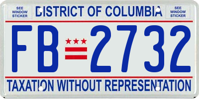 DC license plate FB2732