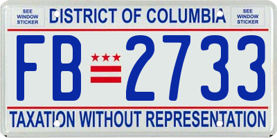 DC license plate FB2733