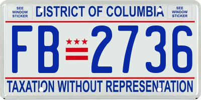 DC license plate FB2736