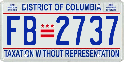 DC license plate FB2737