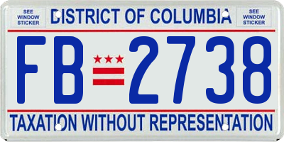 DC license plate FB2738