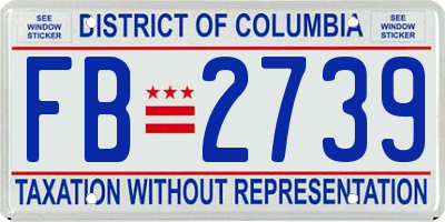 DC license plate FB2739