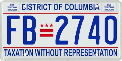 DC license plate FB2740