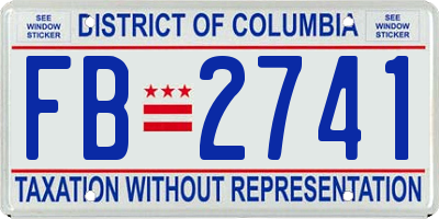 DC license plate FB2741