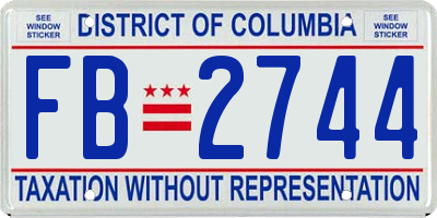 DC license plate FB2744