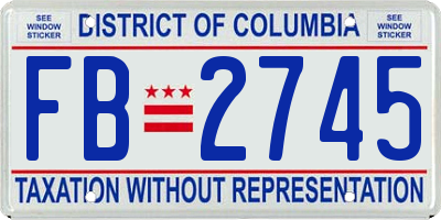 DC license plate FB2745