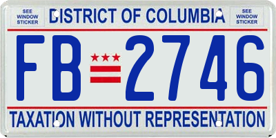 DC license plate FB2746