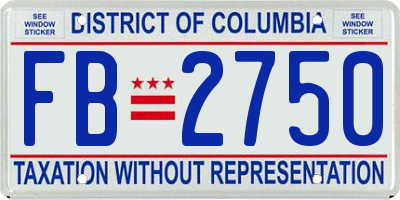 DC license plate FB2750