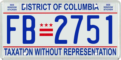 DC license plate FB2751