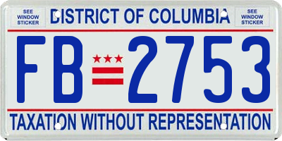 DC license plate FB2753