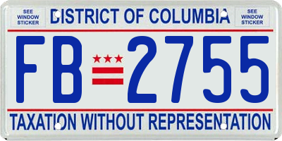 DC license plate FB2755