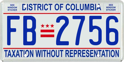 DC license plate FB2756