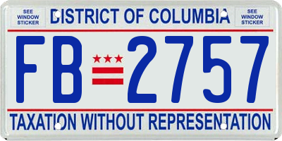 DC license plate FB2757