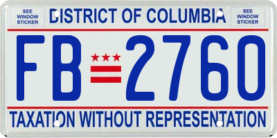 DC license plate FB2760