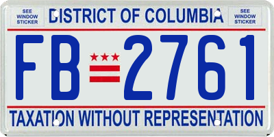 DC license plate FB2761