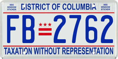 DC license plate FB2762