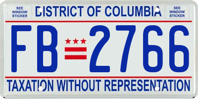 DC license plate FB2766