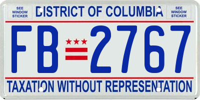 DC license plate FB2767