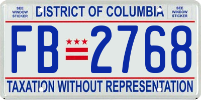 DC license plate FB2768