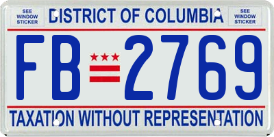 DC license plate FB2769