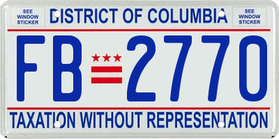 DC license plate FB2770